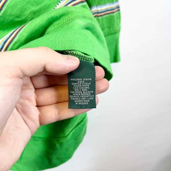 Lauren Ralph Lauren Jeans Co. Women's Green Striped Lace-up Hoodie Top Size XS - Picture 3 of 4